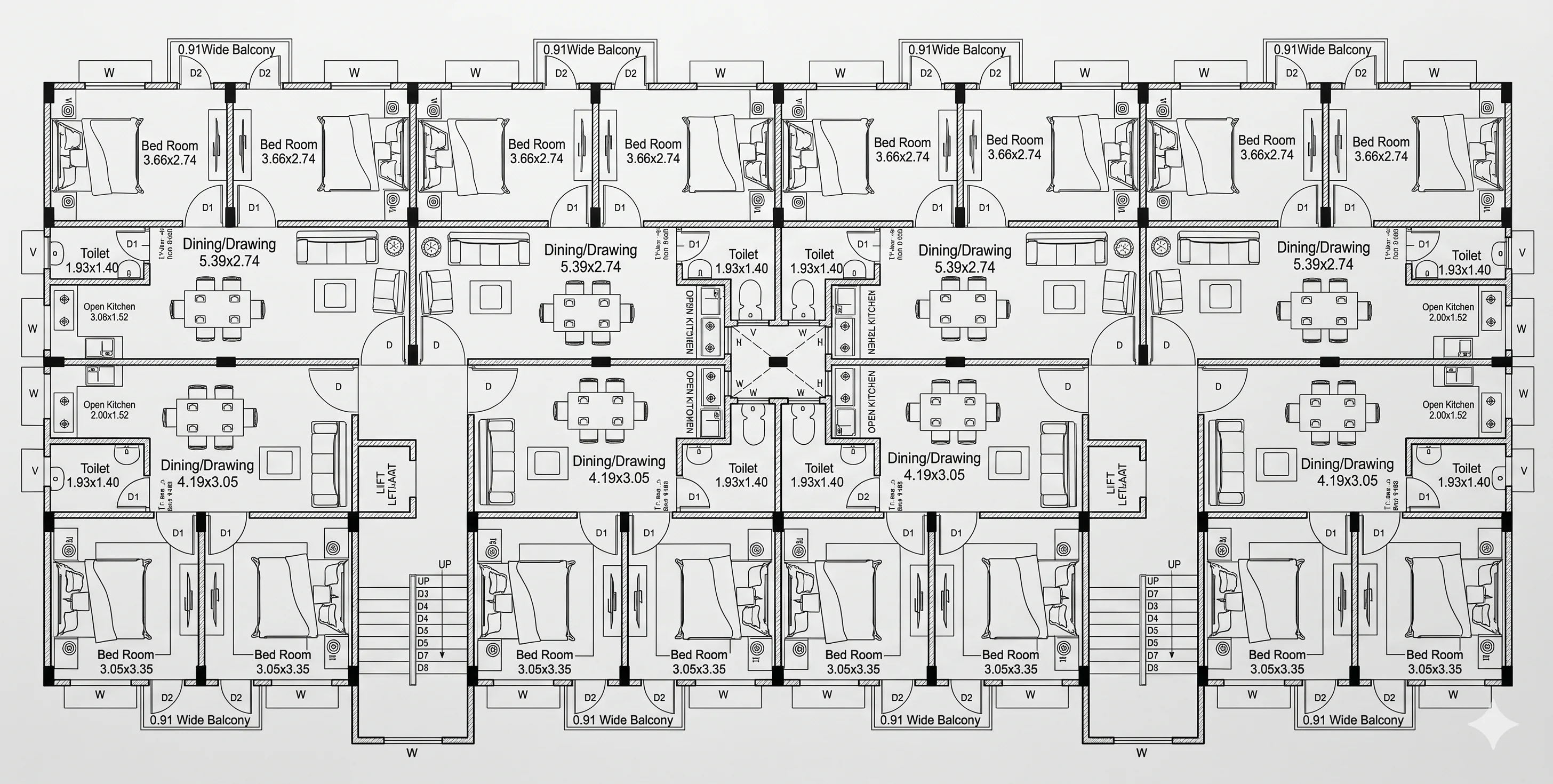 2 BHK Floor Plan